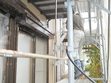 20121203O様邸　施工中1　高圧洗浄