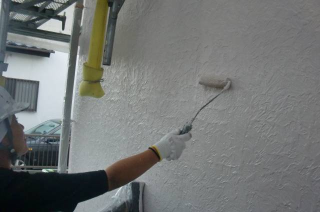 20141003Ｍ様邸⑥外壁上塗り施工中