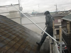 1大屋根高圧洗浄
