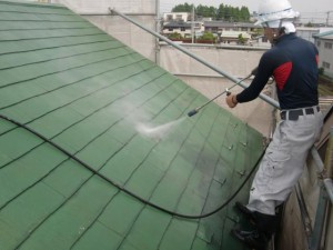 ⑪屋根高水圧洗浄