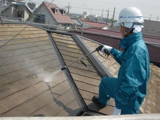 20140711Ｍ様邸⑫屋根高水圧洗浄