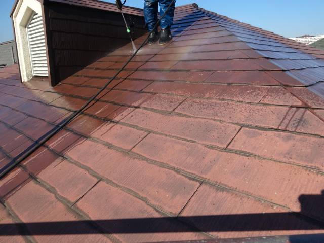 20140110Ｓ様邸②屋根塗装工事　高水圧洗浄