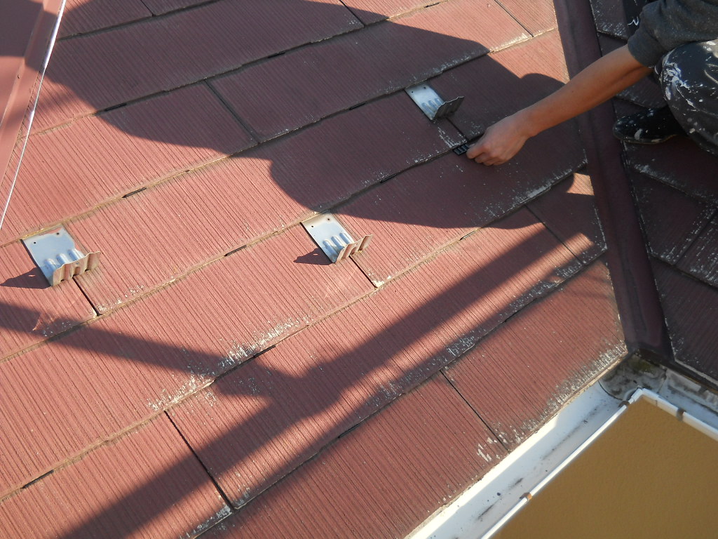 20131220Ｓ様邸⑥屋根塗装工事　タスペーサー取付